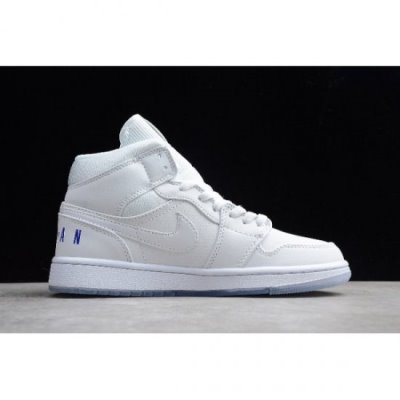 Nike Erkek Air Jordan 1 Mid Premium Beyaz Basketbol Ayakkabısı Türkiye - U7I2BPGS